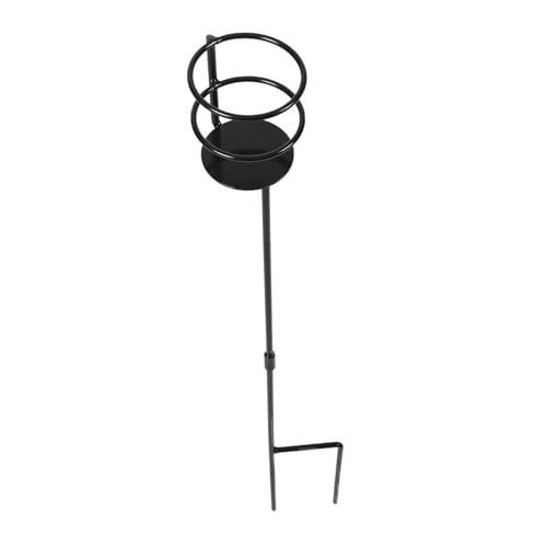 AUTSUPPL Metall Getränkehalter Ständer für Außenbereich Balkon Garten Strand Camping Party Flaschen und Becher Sicher Fixieren Robust Langlebig Schwarz Wiederverwendbar von AUTSUPPL