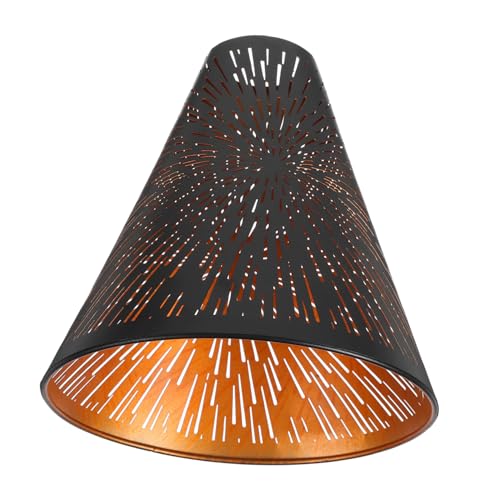 AUTSUPPL Metall Lampenschirm Stepped Design Schwarz-gold Hohler Lampenschirm für Tisch Stehlampe Schlafzimmer Wohnzimmer mit Lochdurchmesser von AUTSUPPL