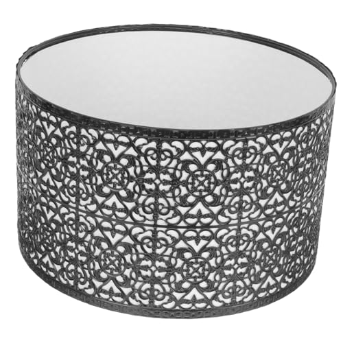 AUTSUPPL Metall lampenschirm mit Filigranem Hohldesign Ersatz für Tisch Wandleuchten Modern Schwarz mit Weißer Innenbeschichtung Dekorativ für Wohn Schlaf Arbeitszimmer von AUTSUPPL