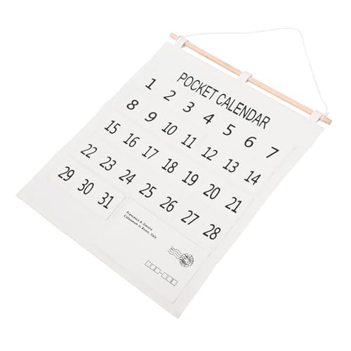 AUTSUPPL Monatskalender Wandkalender aus Baumwoll-leinen Wandhänge-organizer mit Kalender-tasche Kompakte Wandaufbewahrung für Schlafzimmer Küche Büro Platzsparender von AUTSUPPL