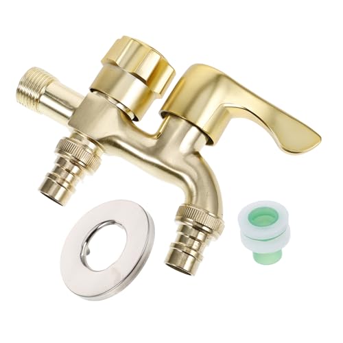 AUTSUPPL Multifunktionaler Waschmaschinen Wasserhahn aus Robustem Messing Eingang Ausgänge Langlebiger Ersatz Wasserhahn für Haushaltswaschbecken und Waschraum Inklusive Dichtungen und von AUTSUPPL
