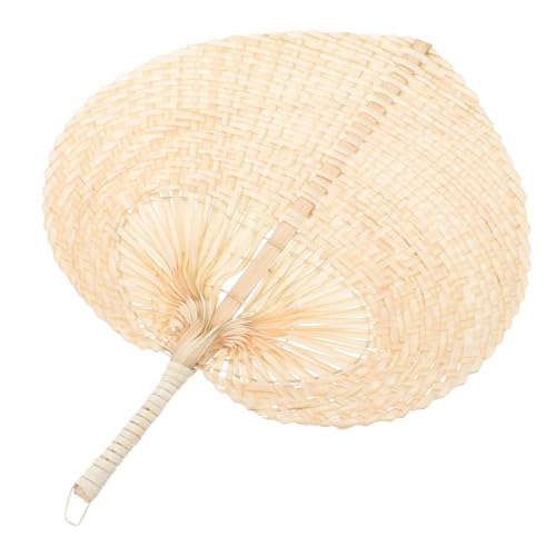AUTSUPPL Natürlicher Handgefertigter Bambusfächer Leichter Handgewebter Fächer im Chinesischen Stil Tragbarer Vintage Sommerfächer für Praktische Wanddekoration Weiß von AUTSUPPL