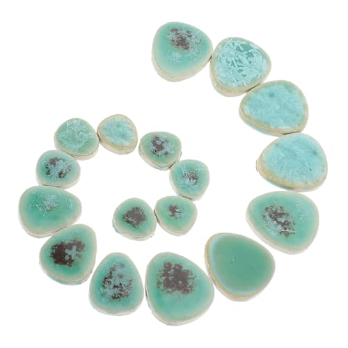 AUTSUPPL Pakete Grüne Keramik Mosaikfliesen für DIY Bastelprojekte Unregelmäßige Kleine Handgefertigte Kunststücke Langlebiges Keramisches Material Glatte Oberfläche für Kreative Muster von AUTSUPPL