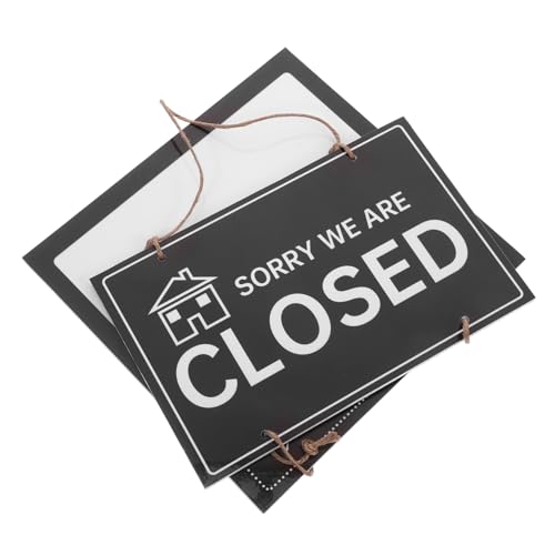 AUTSUPPL Retro Holzschild Geschäftsschilder mit Gravur Beidseitig Beschreibbar Verschleißfestes Türschild für Ladenöffnungszeiten Hängendes Open-closed Schild für Restaurants und Geschäfte von AUTSUPPL