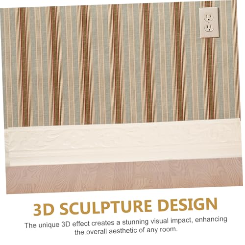 AUTSUPPL Schaumstoff Bordüre Selbstklebend Flexible Zierleiste Feuchtigkeitsresistent Für Bad Küche Leichte Handhabung Elegante Weiße Dekorative Wand Deckenverkleidung von AUTSUPPL