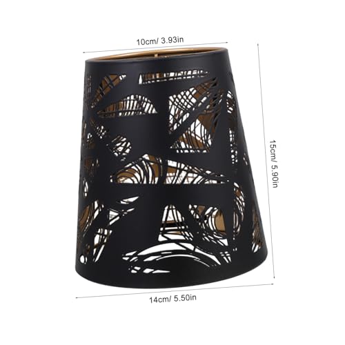 AUTSUPPL Schwarzer Moderner Eisengitter lampenschirm Dekoratives Hohldesign Ersatzschirm für Tischlampen Vielseitig für Schlafzimmer Küche Industrielle Wohnraumbeleuchtung von AUTSUPPL