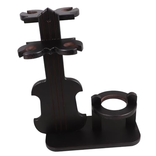 AUTSUPPL Stehendes Weinregal im Vintage Stil Retro Violin Design Platzsparender Holz-weinflaschenhalter mit Umgedrehtem Glashalter Vielseitig für Küche Bar Wohnzimmer Elegantes Weinlager von AUTSUPPL