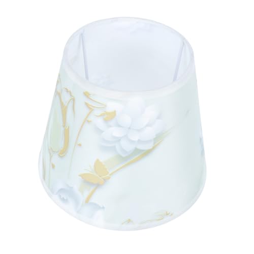 AUTSUPPL Tischlampen Lampenschirm aus Stoff DIY Lampenschirm Zubehör Stabile Struktur Einfache Montage Elegante Runde Abdeckung für Schlafzimmer und Wohnräume Goldene Details von AUTSUPPL