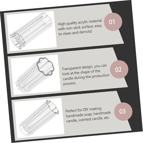 AUTSUPPL Transparente Kerzenform Geometrisch Säulenförmig DIY Handgemacht Nicht Haftend Für Duftkerzen Seifen Gießen Originelles Bastelwerkzeug Geschenkidee von AUTSUPPL