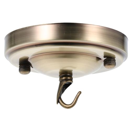 AUTSUPPL Vintage Deckenhaken mit Baldachinplatte Starke Belastbarkeit für Schwere Kronleuchter Stilvolles Design Sichere Montagehalterung für Pendelleuchten und Deckenlampen Antik von AUTSUPPL