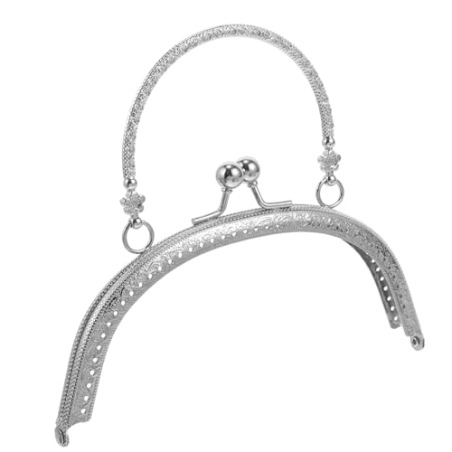AUTSUPPL Vintage Handtaschenrahmen Retro Metalldruck Halbkreisgriff DIY Geldbörsenverschluss Handgriff für Münzbörsen Damen Vintage Kiss Lock Frame Silber AUTSUPPL Vintage Handtaschenrahmen Retro Metalldruck Halbkreisgriff DIY Geldbörsenverschluss Handgriff für Münzbörsen Damen Vintage Kiss Lock Frame Silber von AUTSUPPL