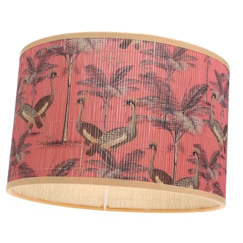 AUTSUPPL Vintage Lampenschirm Ersatzschirm für Tischlampe Tropischer Stil mit Einzigartigem Druck Robustes Naturmaterial Geeignet für Schlafzimmer Wohnzimmer und Beleuchtung von AUTSUPPL