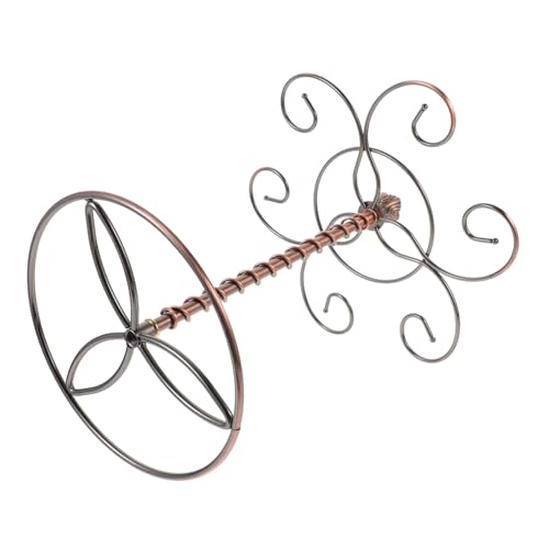 AUTSUPPL Weinglashalter Tischplatte aus Eisen mit Holzsockel Dekorativer Weinregal Glashalter für Weingläser Stilvoller und Platzsparender Weinbecher Aufbewahrungsständer von AUTSUPPL