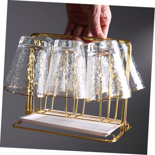 AUTSUPPL Wrought Iron Cup Storage Rack mit Abtropfgestell und Tablett Robuster Becherhalter für Haushalt Schnell Trocknend Belüftet und Geruchsneutral zur Ordentlichen Aufbewahrung von AUTSUPPL Wrought Iron Cup Storage Rack mit Abtropfgestell und Tablett Robuster Becherhalter für Haushalt Schnell Trocknend Belüftet und Geruchsneutral zur Ordentlichen Aufbewahrung von von AUTSUPPL