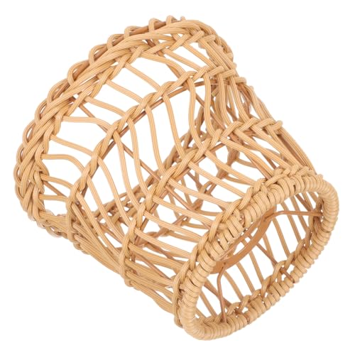 AUTSUPPL Wunderschöner Handgefertigter Rattan Lampenschirm Klein Rustikale Deckenleuchte Abdeckung Stabiler Lampenüberzug für Restaurant Wohnraum Eleganter Natürlicher Flechtstil von AUTSUPPL