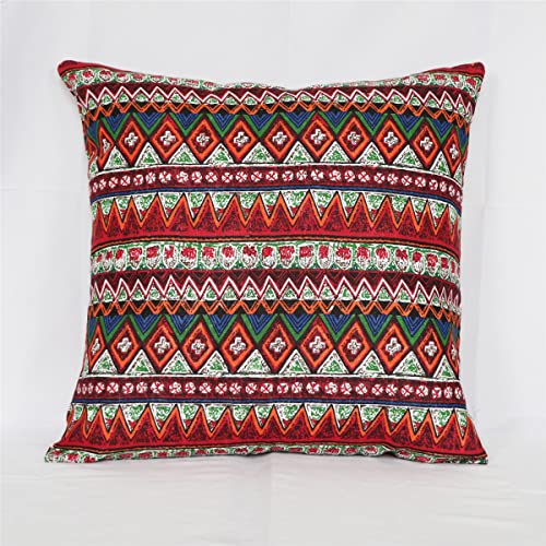 AUTUCAU 60 x 60 cm Home Decorative Bohemia Leinen Square Throw Kissenbezug für Sofa Stuhl Couch/Schlafzimmer mit unsichtbarem Reißverschluss von AUTUCAU