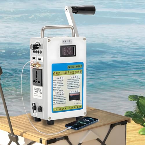 AUTUMFLATGAO Tragbarer Handkurbelgenerator, 27000mah Manueller Generator, Starten Sie Die Stromversorgung, 160W-Kurbelgenerator Für Das Handyladegerät Das Camping Zu Hause Im Freien,110V von AUTUMFLATGAO