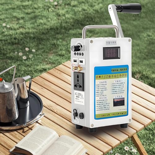 AUTUMFLATGAO Tragbarer Handkurbelgenerator Mit 160W Und USB-Aufladung, Handkurbel Generator Für Den Außenbereich, 27000 Mah Notstromversorgung Für Den Haushalt, Kurbelgenerator Mit LED-Licht,110V AUTUMFLATGAO Tragbarer Handkurbelgenerator Mit 160W Und USB-Aufladung, Handkurbel Generator Für Den Außenbereich, 27000 Mah Notstromversorgung Für Den Haushalt, Kurbelgenerator Mit LED-Licht,110V von AUTUMFLATGAO