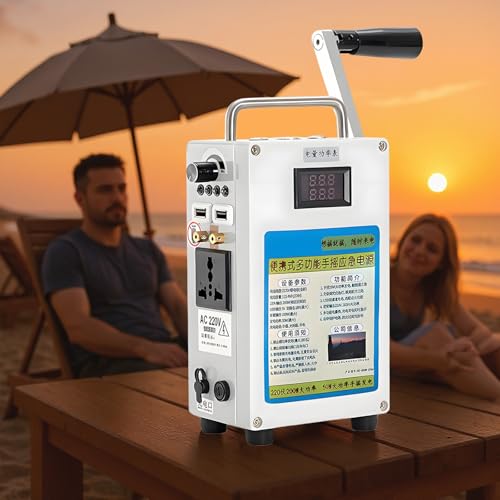 Handkurbelgenerator 27000 Mah, Notstromversorgungsladegerät Camping, 160 W Kurbelgenerator, USB-Ladegenerator, Zum Aufladen Von Mobiltelefonen Und Computern Im Campingbereich,110V von AUTUMFLATGAO