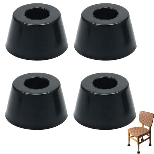 AUTUUCKEE 4 Stück Gummifüße Stoßfänger Puffer Füße Tisch Stuhl Bein Pad Bodenschutz mit Metallunterlegscheibe Möbelfüße Füße für Möbel D32x24xH18mm(Schwarz) von AUTUUCKEE