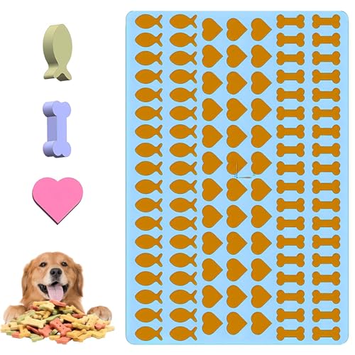 AUTUUCKEE Backmatte für Hundeleckerlis, 108 Mulden, antihaftbeschichtete Hundeleckerli-Form zum Backen, spülmaschinenfest, im Ofen und im Gefrierschrank(Blau) von AUTUUCKEE