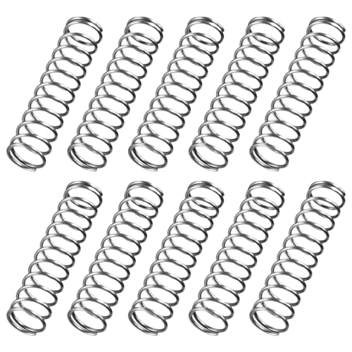 AUTUUCKEE Druckfeder, 10 Stück, 50 mm, 1,2 mm Drahtdurchmesser, Edelstahl, silberfarben, Druckfeder, Fliegengittertür von AUTUUCKEE