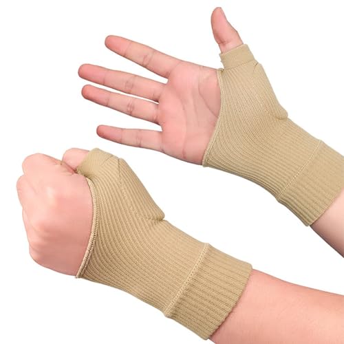 AUTUUCKEE Fingerloser Handschuh mit Gel, 2 Paar stabilisierende Handgelenkbandage mit Daumenorthese(Size:2 Paar(S)) von AUTUUCKEE