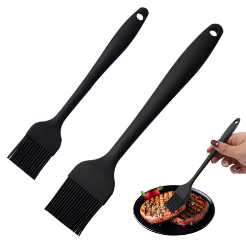 Silikon-Backpinsel, 26 + 21 cm, 446 °F (230 °C), hitzebeständiger Pinsel, 2 Stück Silikonpinsel, Restaurant-Grillen in Lebensmittelqualität von AUTUUCKEE