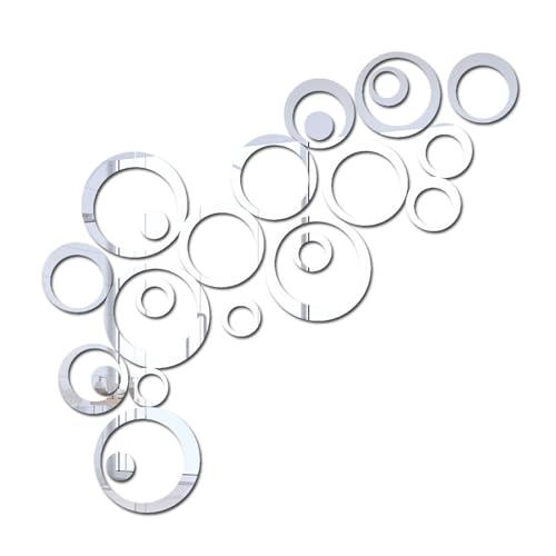 Wandtattoo-Spiegel, Kreise, runde Wandaufkleber, 24 Stück, Spiegel-Wandaufkleber, Wandbilder, selbstklebender Acryl-Kreis-Hintergrund von AUTUUCKEE