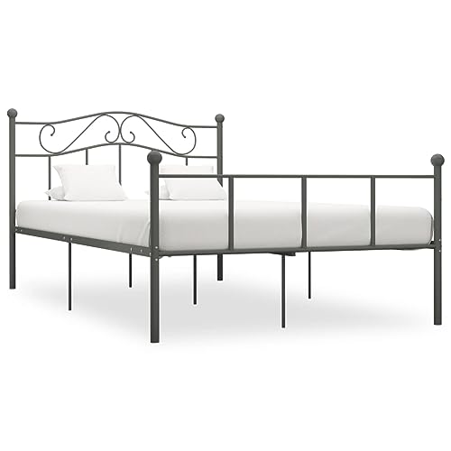 AUUIJKJF Beds & Accessories Bettgestell grau Metall 140x200 cm Möbel von AUUIJKJF
