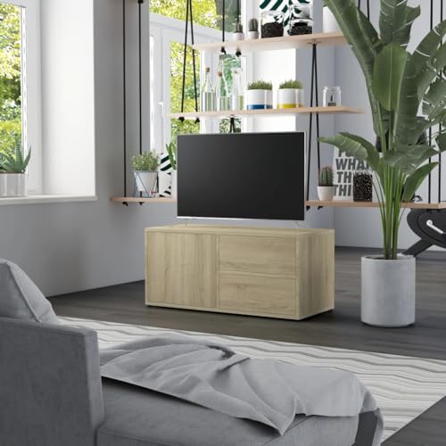 AUUIJKJF Heimartikel, TV-Schrank, Sonoma-Eiche, 80 x 34 x 36 cm, Holzwerkstoff, Anzugmöbel von AUUIJKJF