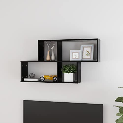 AUUIJKJF Heimartikel, Wandregal, schwarz, 100 x 18 x 53 cm, Holzwerkstoff, Anzugmöbel von AUUIJKJF