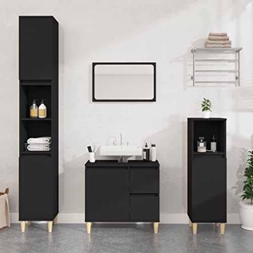 AUUIJKJF Home Items, Badezimmerschrank, schwarz, 65 x 33 x 60 cm, Holzwerkstoff, Anzugmöbel von AUUIJKJF