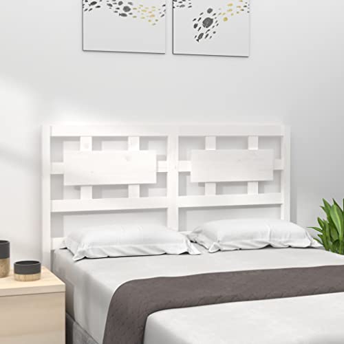 AUUIJKJF Home Items, Bett-Kopfteil, weiß, 125,5 x 4 x 100 cm, Massivholz, Kiefernholz, Anzugmöbel von AUUIJKJF