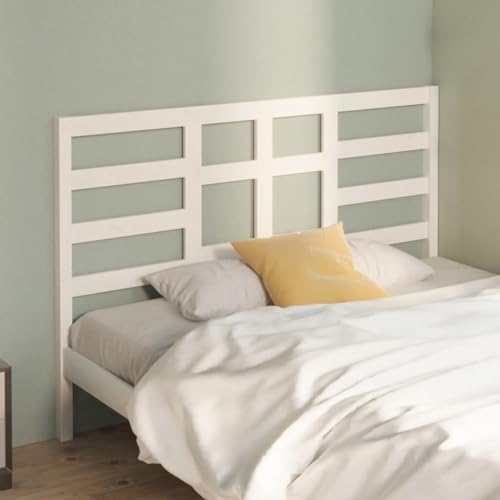 AUUIJKJF Home Items, Bett-Kopfteil, weiß, 146 x 4 x 104 cm, Massivholz, Kiefernholz, Anzugmöbel von AUUIJKJF