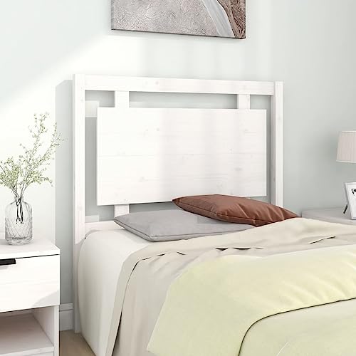 AUUIJKJF Home Items, Bett-Kopfteil, weiß, 95,5 x 4 x 100 cm, massives Kiefernholz, Anzugmöbel von AUUIJKJF