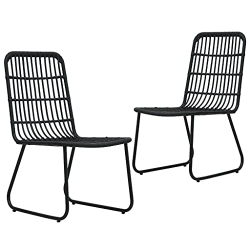AUUIJKJF Home Outdoor Sonstige Gartenstühle 2 Stück Polyrattan schwarz von AUUIJKJF