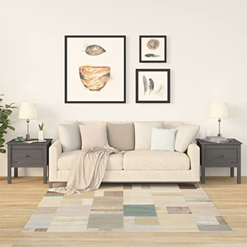 AUUIJKJF Home Outdoor Sonstiges: Beistelltische, Grau, 50 x 50 x 49 cm, Massivholz, Kiefer von AUUIJKJF