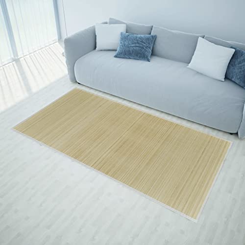 AUUIJKJF Rechteckiger natürlicher Bambus-Teppich, 150 x 200 cm, passend für Möbel von AUUIJKJF