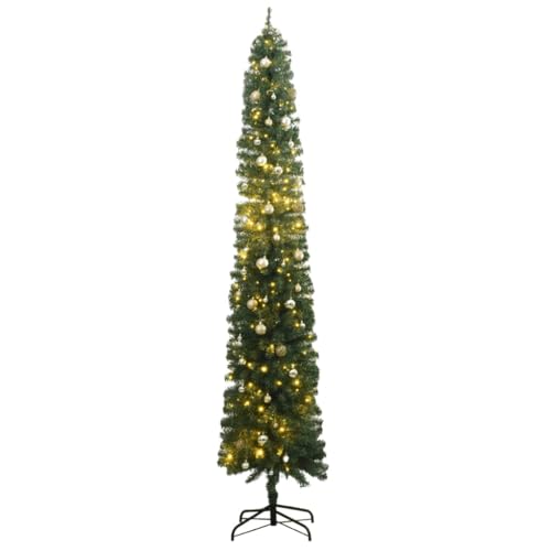 Home Outdoor OthersSlim Weihnachtsbaum 300 LEDs & Kugel Set 300cm von AUUIJKJF