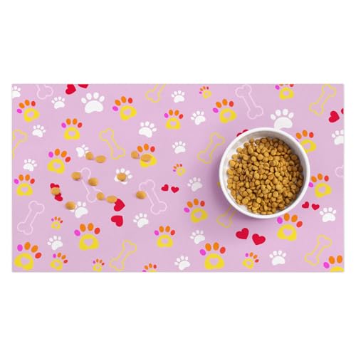 Hunde-Krallen-Haustier-Fütterunterlage, 30,5 x 50,8 cm, saugfähige Hundematte, mit wasserdichter Gummi-Rückseite, Katzen-Geschirrmatte für Futter und Wasser, Haustierfuttermatte, geeignet für Hunde Hunde-Krallen-Haustier-Fütterunterlage, 30,5 x 50,8 cm, saugfähige Hundematte, mit wasserdichter Gummi-Rückseite, Katzen-Geschirrmatte für Futter und Wasser, Haustierfuttermatte, geeignet für Hunde von AUUXVA