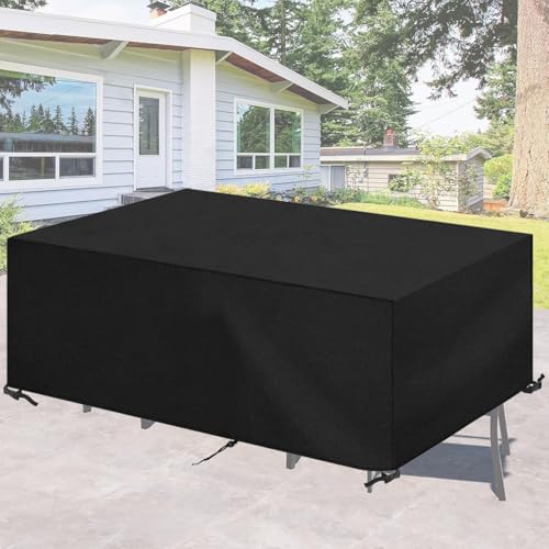 AUUZPI Abdeckung Gartenmöbel Wasserdicht 240x80x64cm Abdeckplane Gartenmöbel Schutzhülle,Anti-UV 420D Oxford Gewebe Gartenlounge Abdeckung für Gartenmöbel Winddicht Rattan Balkonmöbel von AUUZPI