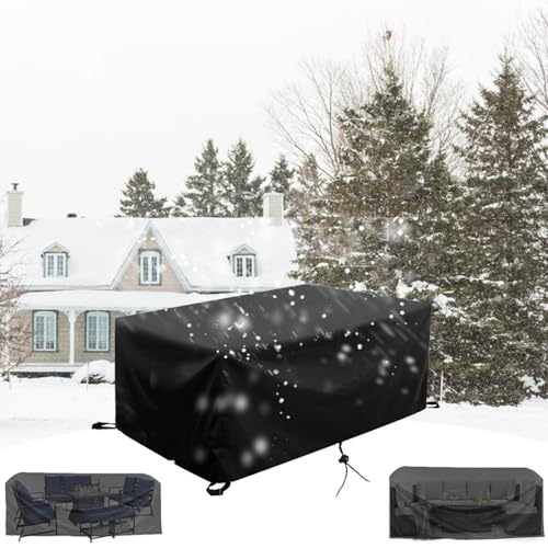 Abdeckhaube Gartenmöbel 130x130cm Lounge Abdeckung,Wasserdichte Abdeckung Für Gartenmöbel,Oxford-Stoffplane,Abdeckplane winddicht winterfest wasserdicht für Rattanmöbel Balkonmöbel 130xL130Wx84Hcm von AUUZPI