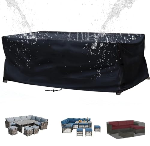 Abdeckung Für Gartenmöbel Winterfest,Abdeckplane Für Gartenmöbel,Gartentisch Abdeckung Winterfest 125L x 80W x 105 Hcm UV-Beständiges Gartenmöbel Abdeckung Wasserdicht für Sitzgruppe Gartentisc von AUUZPI