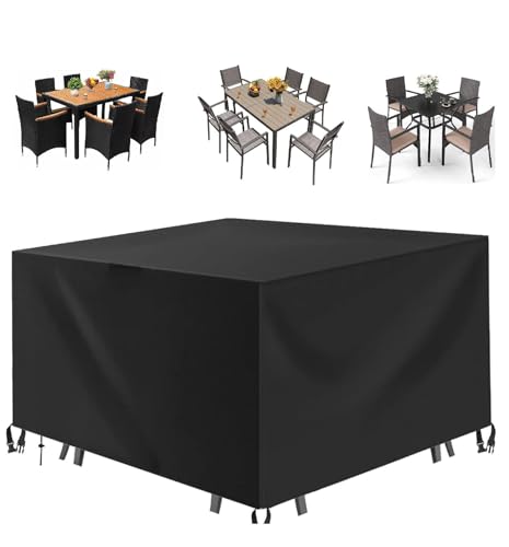 Gartenmöbel Abdeckung Winterfest 60x55x50cm/LxWxH Garten Abdeckung Möbel Wasserdicht Loungemöbel Oxford Gewebe Abdeckhauben für Möbelsets, Tisch Abdeckplane Schutzhülle für Sitzgruppe Gartentisch von AUUZPI