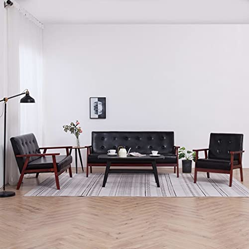 AUVNQDUC Sofa Kunstleder(Color:Schwarz 1-Sitzer+2-Sitzer+3-Sitzer,Size:64.5 x 67 x 73.5 cm (B x T x H)) von AUVNQDUC