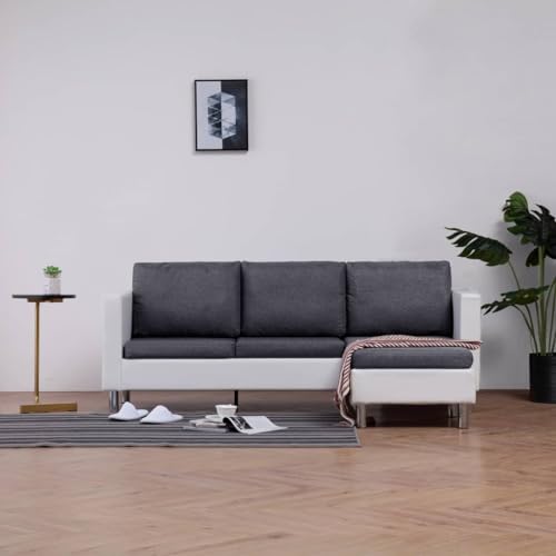 AUVNQDUC Sofa Kunstleder 188 x 122 x 77 cm(Color:Weiß 3-Sitzer) von AUVNQDUC