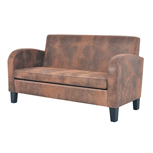 AUVNQDUC Sofa-Set Kunstleder Wildleder-Optik Braun(Color:Braun 2-Sitzer,Size:139 x 70 x 76 cm (B x T x H)) von AUVNQDUC