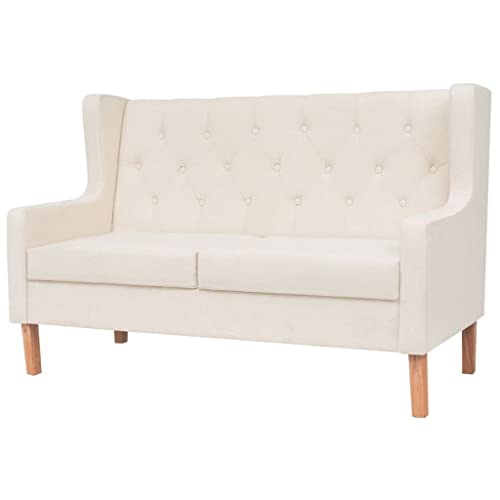 AUVNQDUC Sofa Stoff(Color:Cremeweiß 2-Sitzer,Size:140 x 68 x 90 cm (B x T x H)) von AUVNQDUC