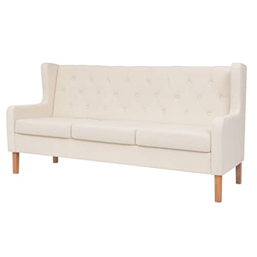 AUVNQDUC Sofa Stoff(Color:Cremeweiß 3-Sitzer,Size:180 x 68 x 90 cm (B x T x H)) von AUVNQDUC